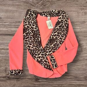 Heimish USA - Coral & Leopard Trim Blazer –(M) - NWT